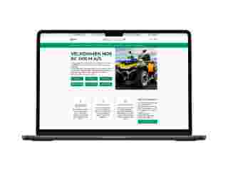 RC Holms hjemmeside på en laptop